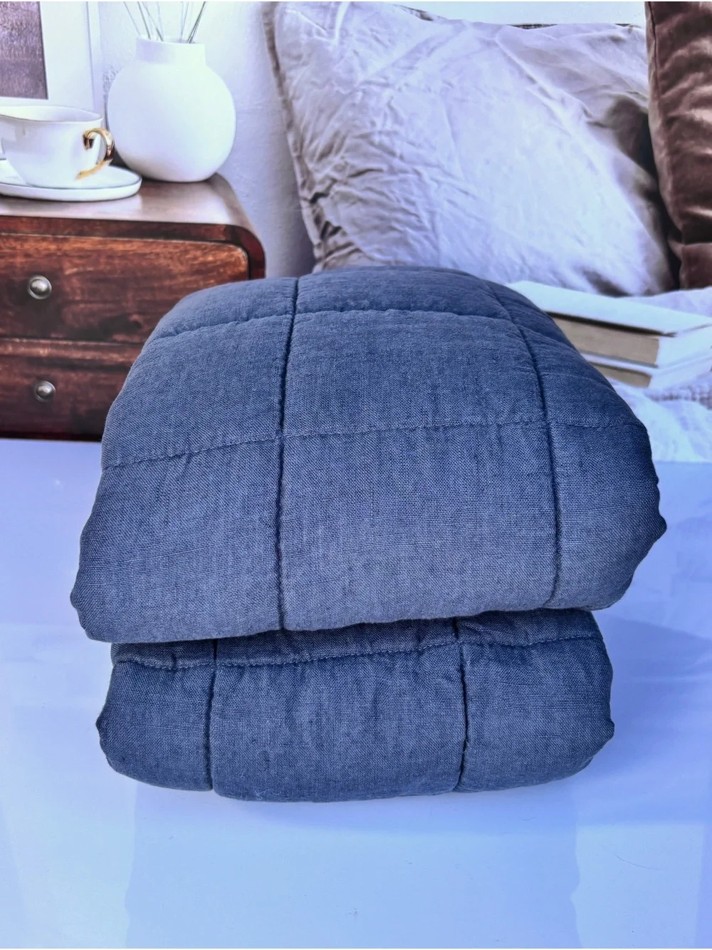 Nightfall European Linen Box King Sham Set Quince